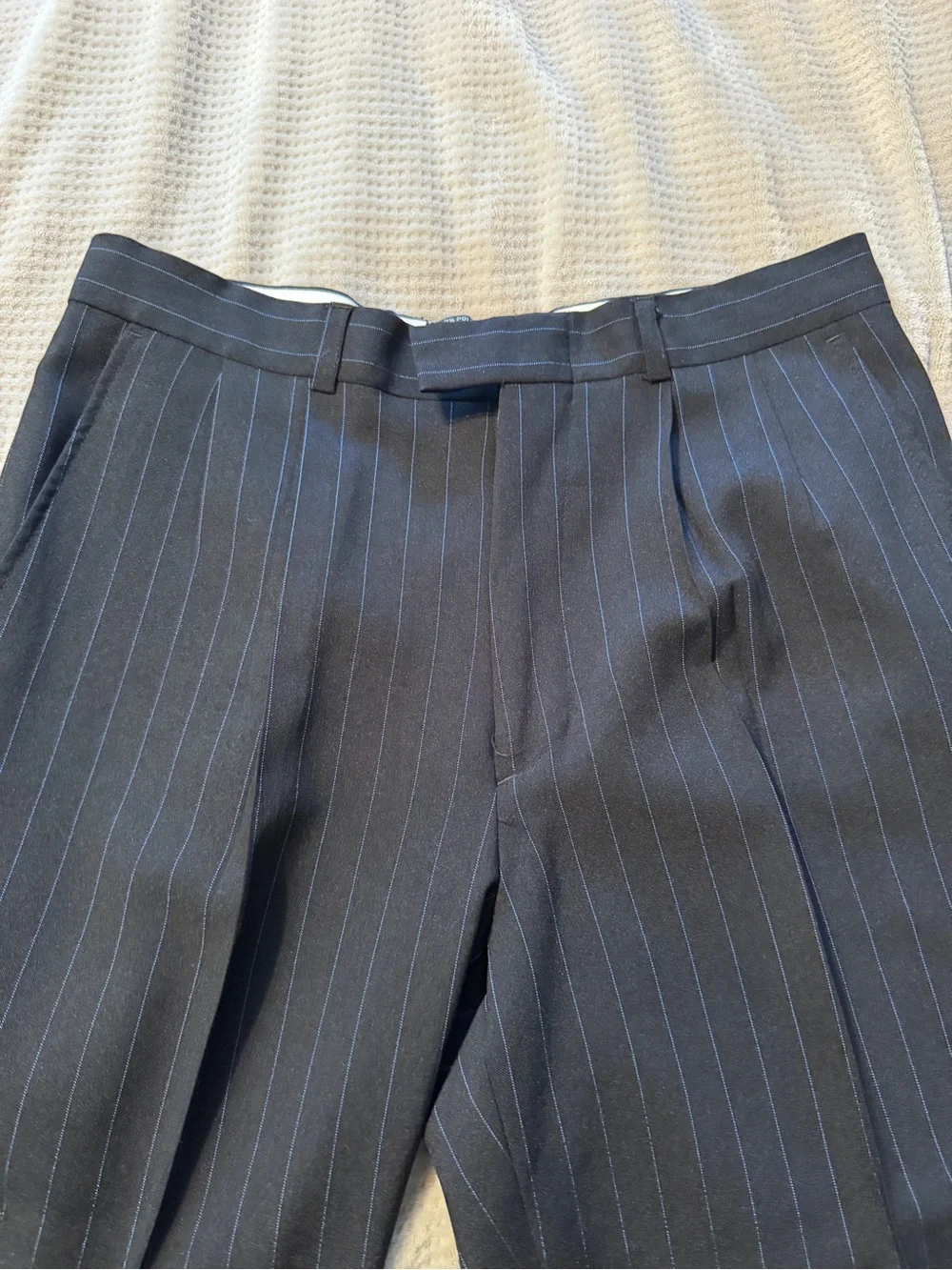 Adolfo Charcoal Suit Blazer with Blue Pinstripes size 20